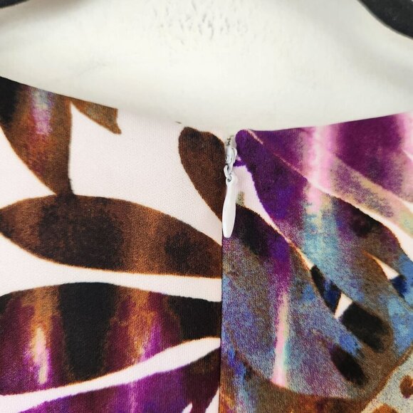 Maggy London Watercolor Floral Ponte Knit Career Cocktail Dress Size 8 - Picture 5 of 7